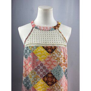 Papermoon Womens Patchwork Sleeveless Blouse Size S